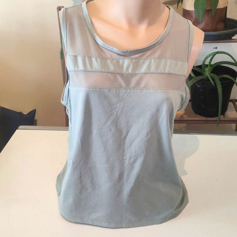 Marika Light Green Mesh Tank Top